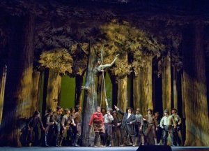 Ch'Ella mi credea amb Plácido Domingo a la Gala del 125è aniversari del MET, amb la copia dels decorats de l'estrena mundial de l'òpera al MET