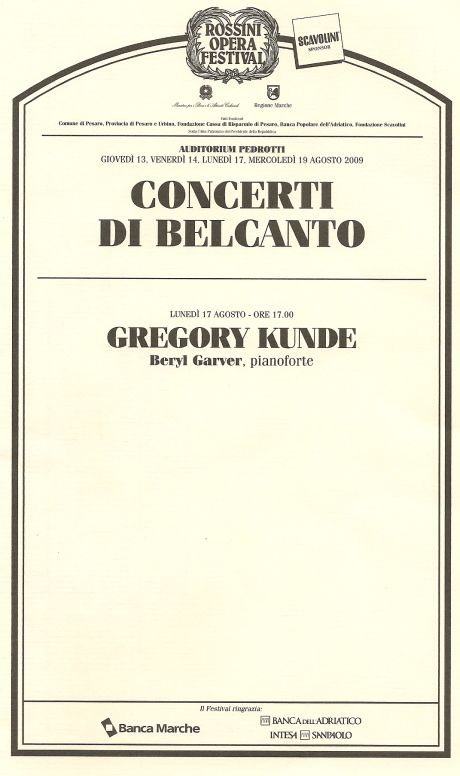 Recital Gregory Kunde Auditorium Pedrotti 17 d'agost de 2009