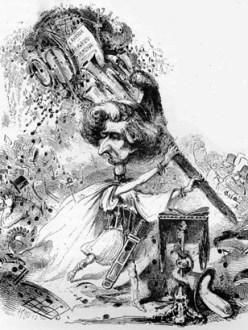 Hector Berlioz segons Artist: A. Grévin publicat al Journal amusant, 28 November 1863
