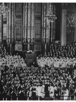 Primera interpretació de The Dream of Gerontius el 3 d'octubre de 1900 en el Birmingham Triennial Music Festival, sota la direcció de Hans Richter