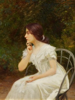 Eugene Deully Jeune fille au jardin