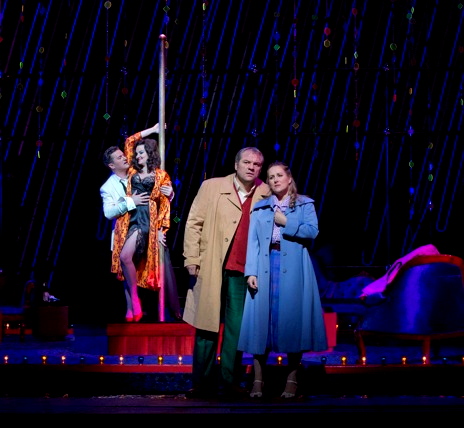 Bella figlia dell'amore (Zeljko Lucic-Diana Damrau-Piotr Beczala-Oksana Volkova) al Rigoletto del MET 2013 Fotografia Ken Howard/MET