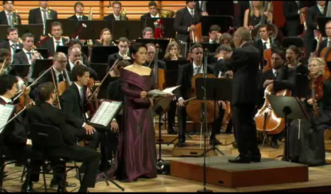 Mihoko Fujimura i Claudio Abbado el dia 16 d'agost en el concert inaugural del Festival de Lucerna 2013