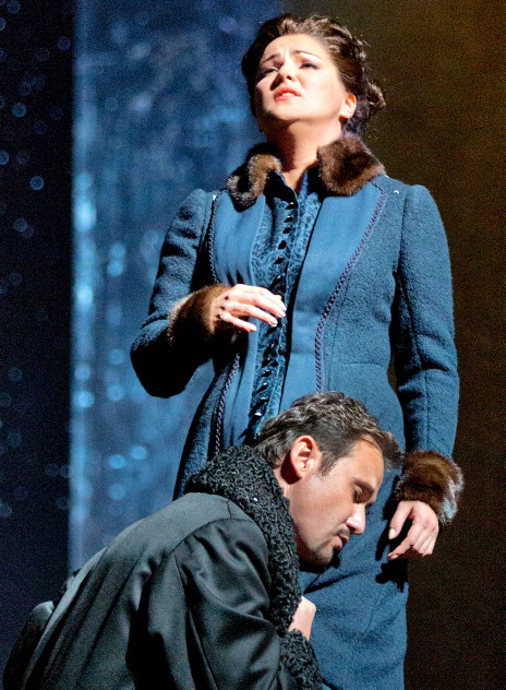 Mariusz Kwiecien (Onegin) i Anna Netrebko (Tatiana) en el 3er acte de Eugene Onegin al MET Foto: Ken Howard/Metropolitan 