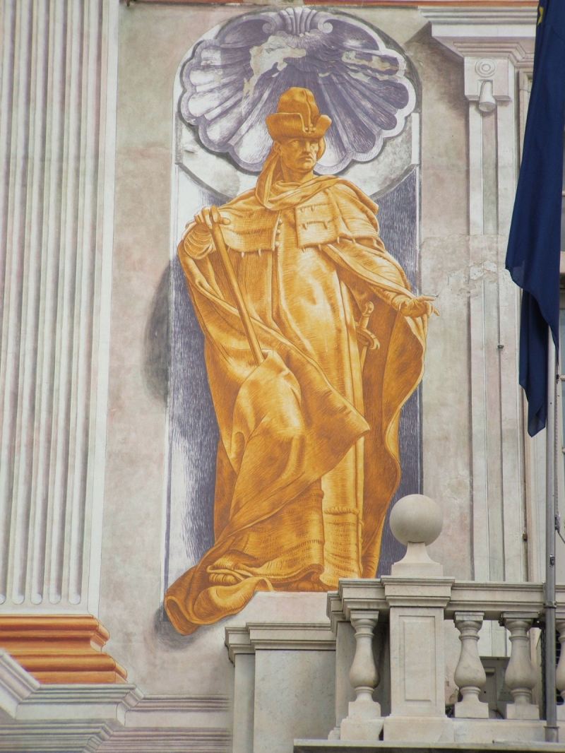 Possible imatge de Simon Boccanegra, primer Doge perpetuo del la República de Génova (segle XIV ); Tot i que alguns diuen que es tracta de de Guglielmo Boccanegra, avi de Simon, 