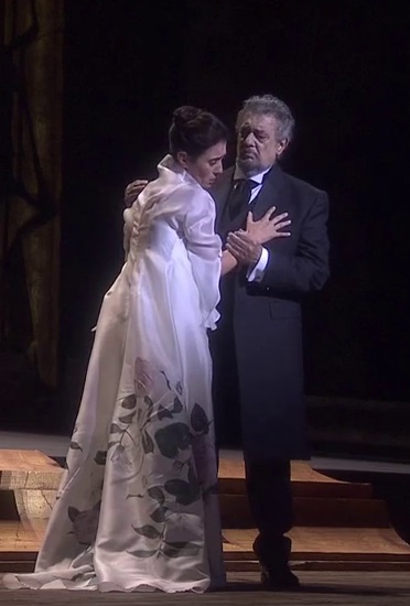 Ermonela Jaho (Violetta) i Plácido Domingo (Giorgio Germont) a La Traviata a Orange 2016