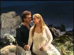 Paul Frey (Lohengrin) i Cheryl Studer (Elsa) Bayreuth 1990 Producció de Werner Herzog